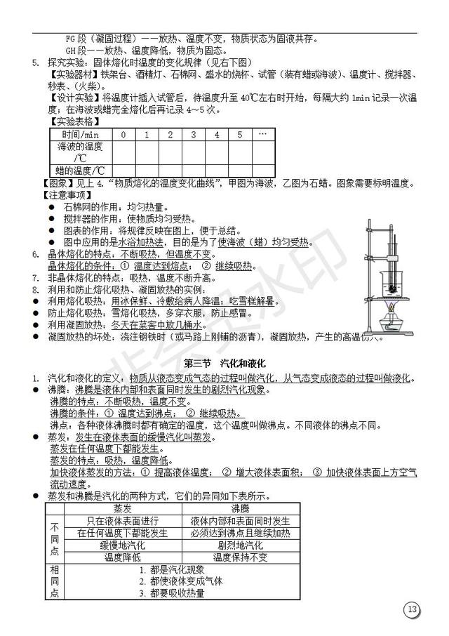 初中物理复习提纲