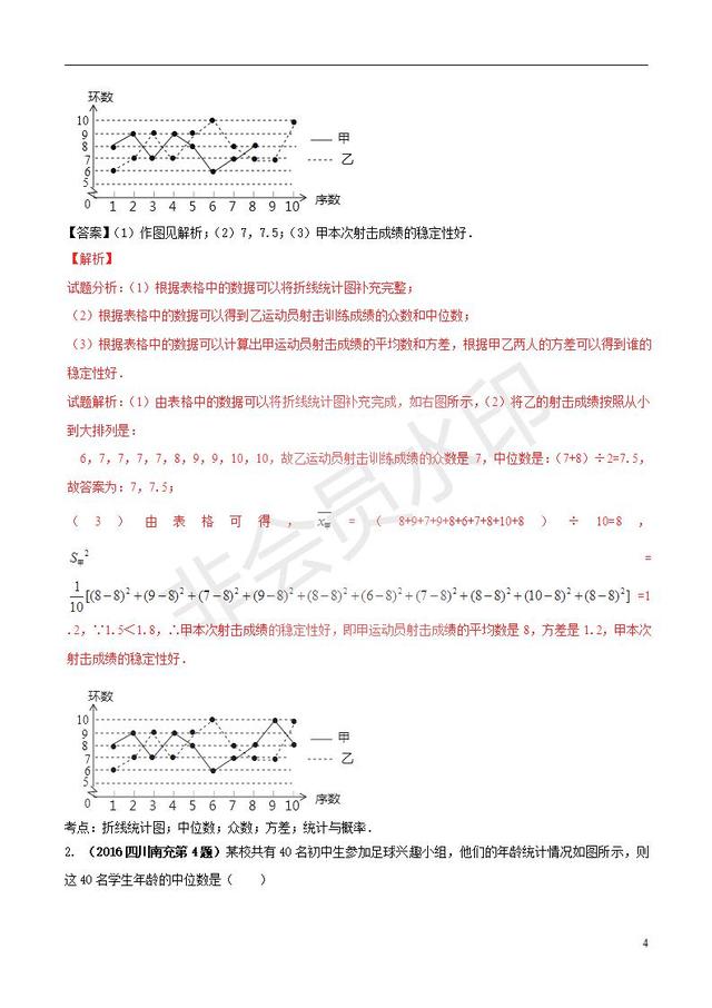 中考数学黄金知识点系列专题统计的应用