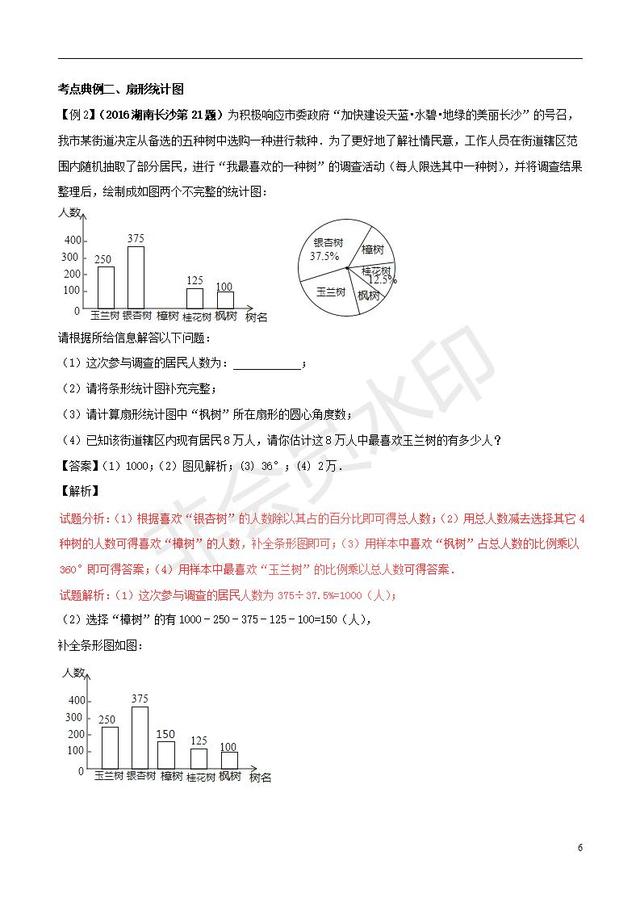 中考数学知识点系列专题复习统计的应用