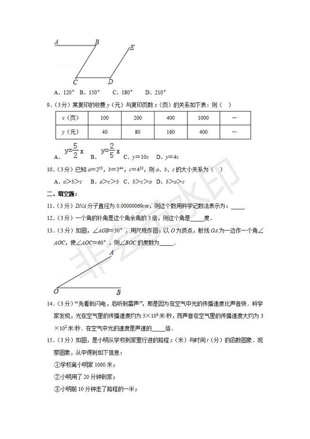 人教版七年级下册期中数学试卷，提前收藏了！