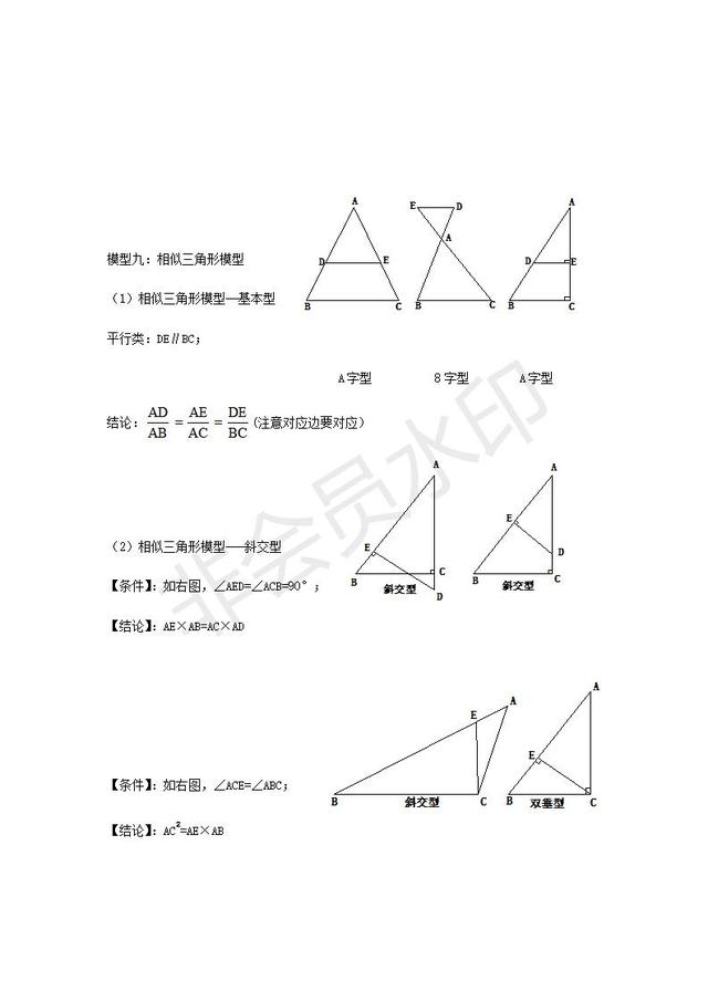 初中数学九大几何模型