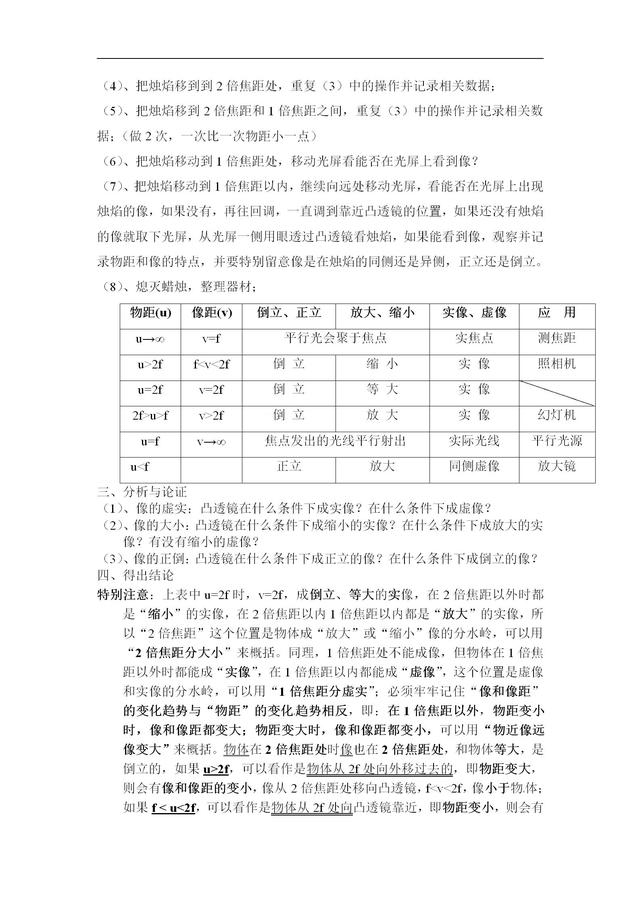 中考物理知识要点第五章：透镜及其应用