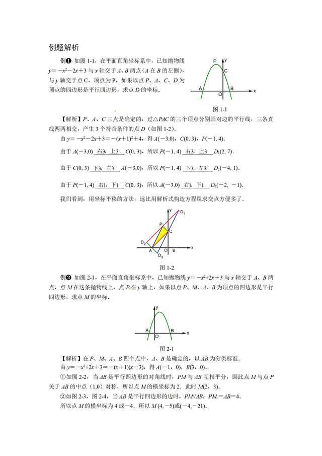 中考数学压轴题解题策略：平行四边形的存在性问题