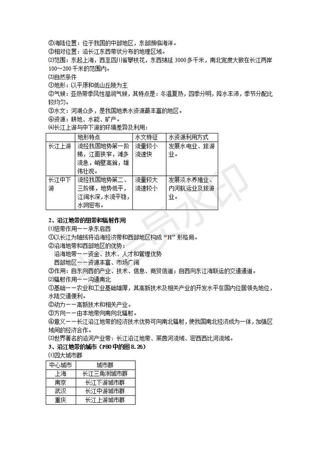 初中地理会考复习知识点按章节汇总