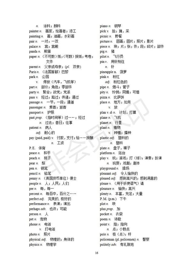 上海市初中英语教学基本词汇表