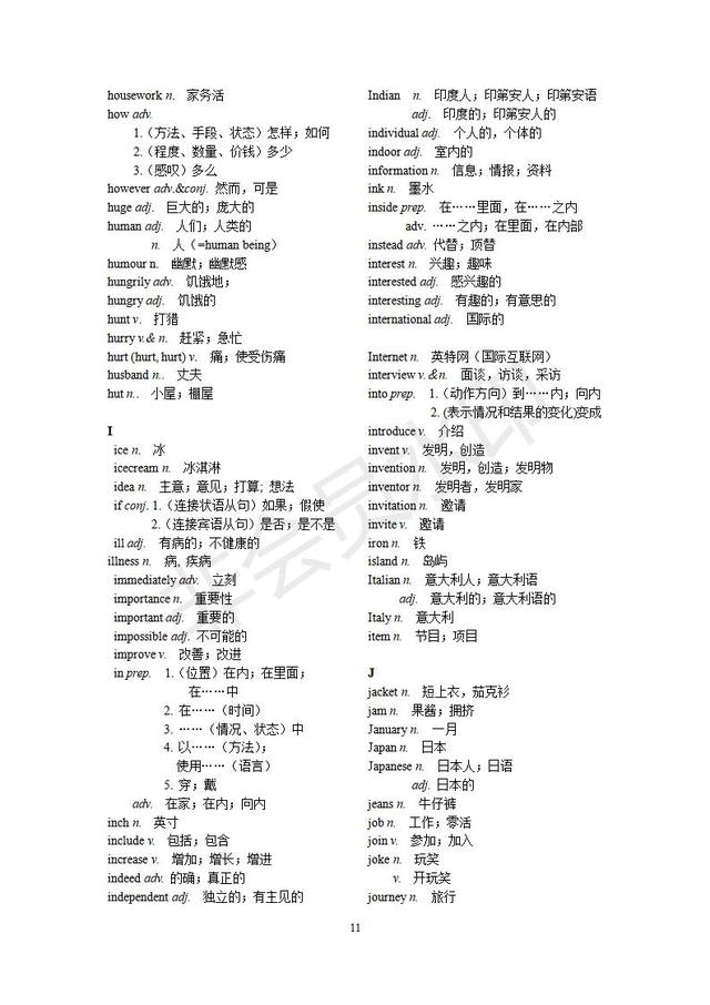 上海市初中英语教学基本词汇表