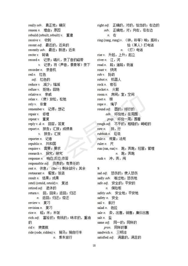 上海市中考英语考纲词汇表整理