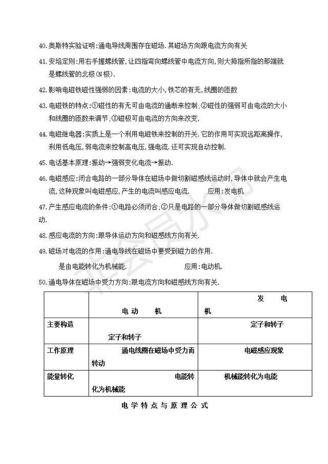 2019中考复习初中物理电学知识点总结