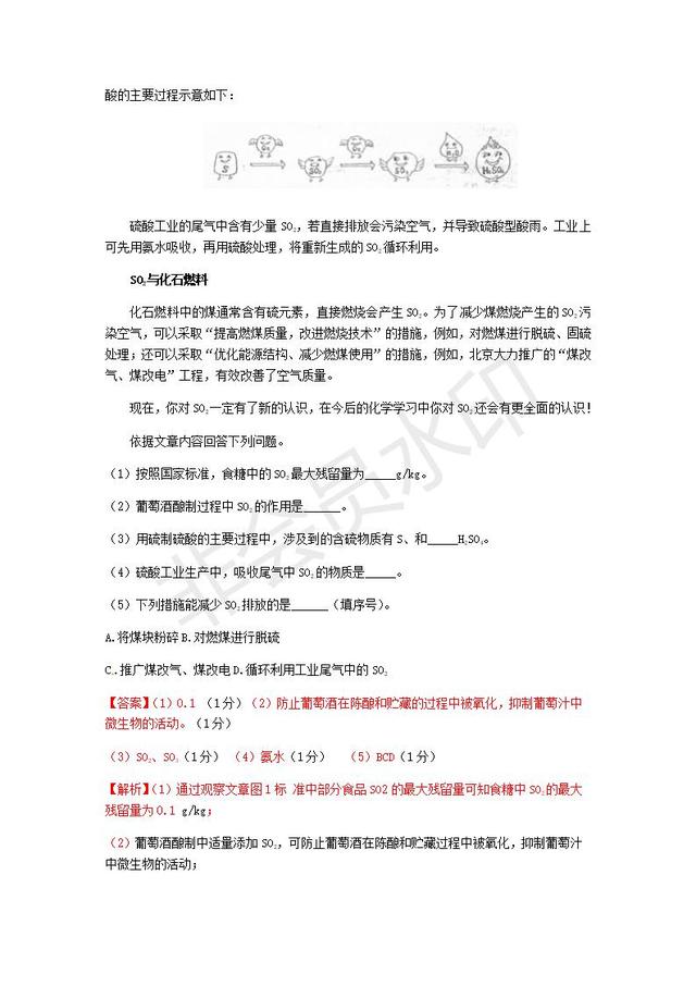 2019年中考化学热点题型信息给予题复习资料