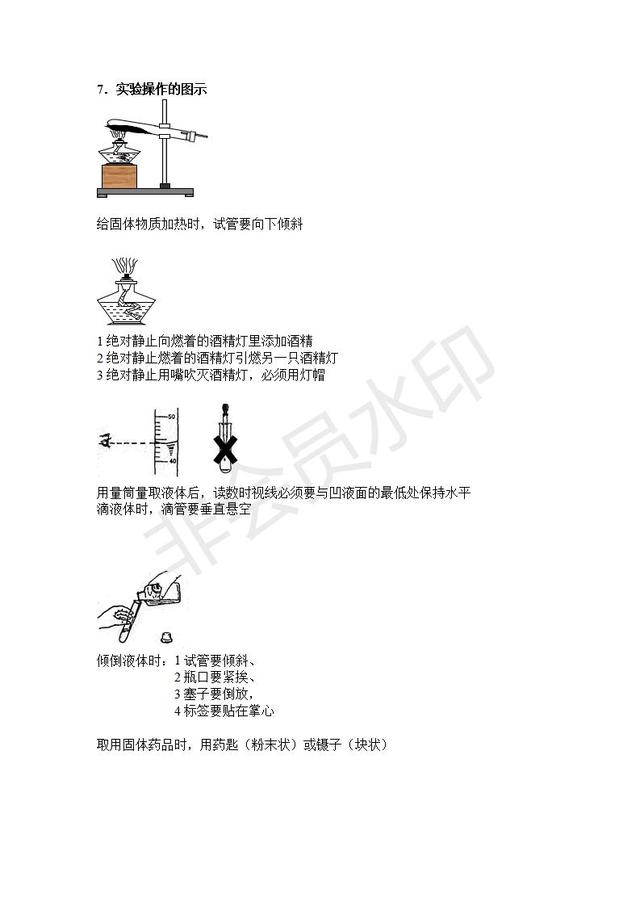 中考化学必考题复习提纲