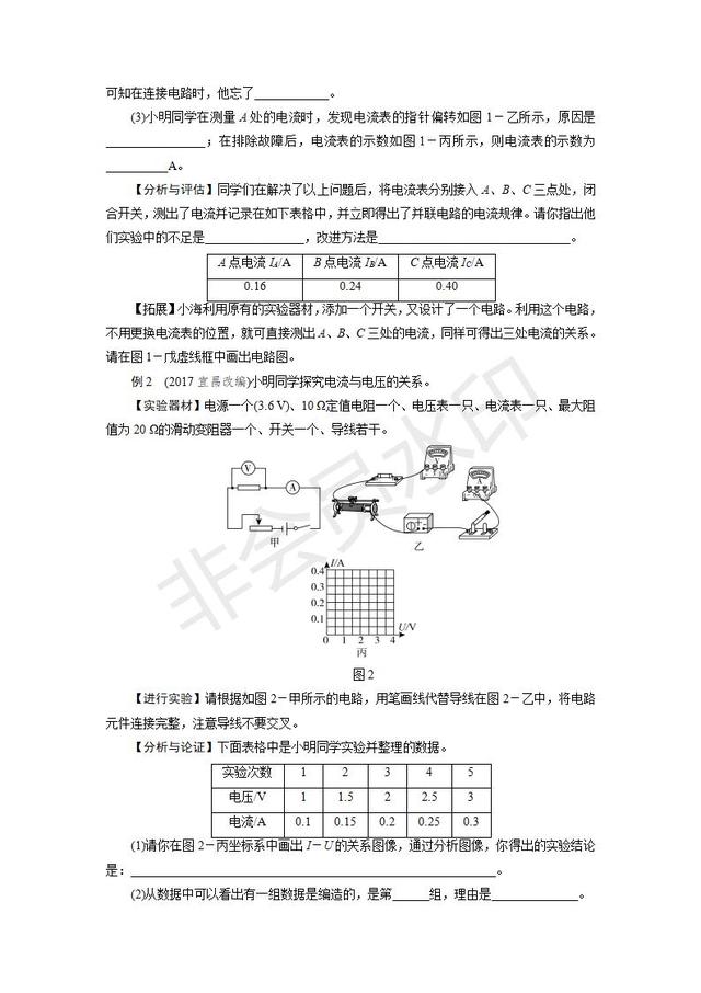 2019中考物理复习专题突破：实验与探究题