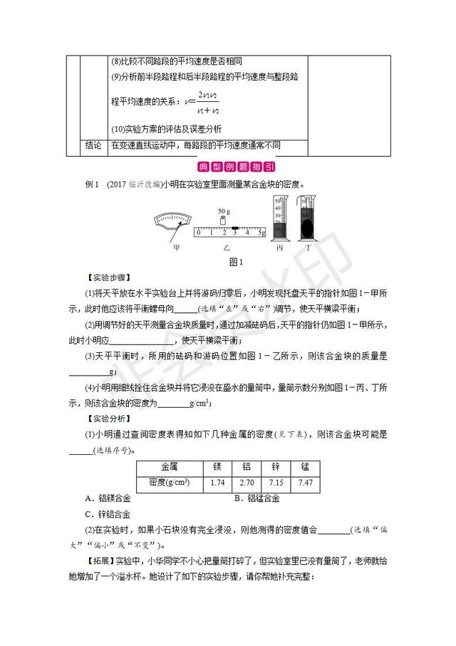 2019中考物理复习专题突破：实验与探究题