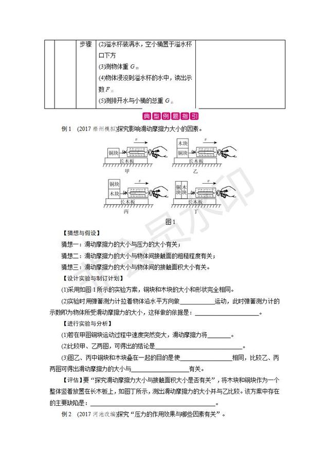 2019中考物理复习专题突破：实验与探究题