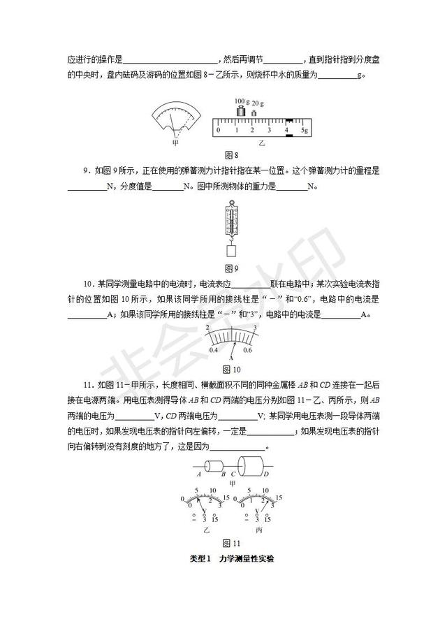 2019中考物理复习专题突破：实验与探究题