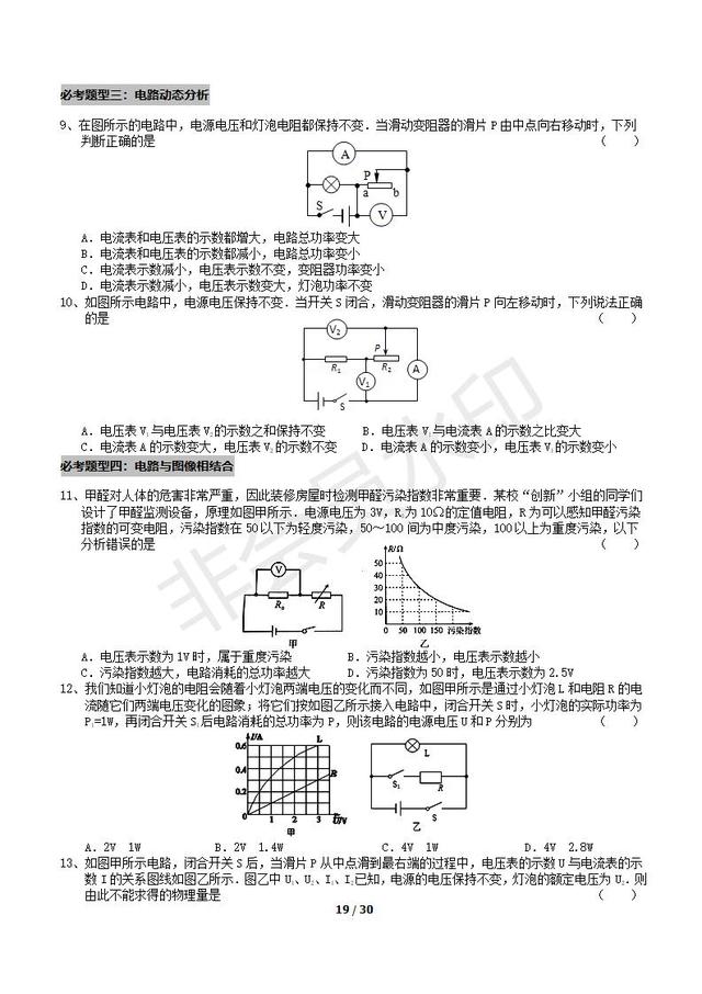 中考物理公式，知识点常考题型汇总，太全了，中考复习必备