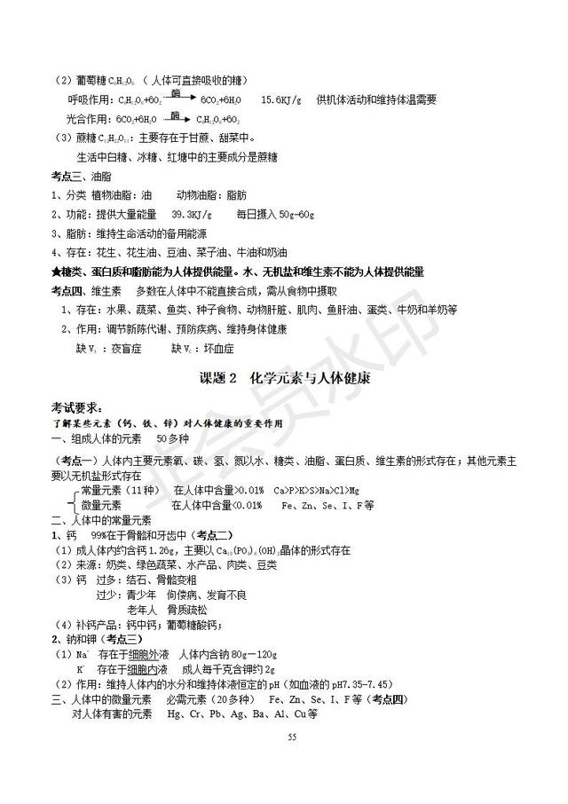 人教版初三化学总复习分章精品资料