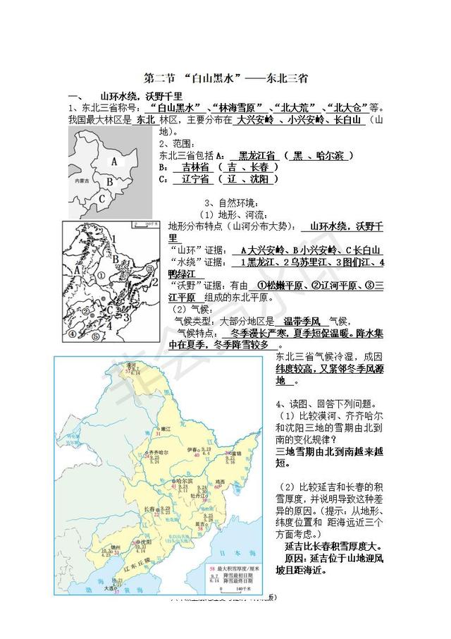 人教版中考地理知识点带图（超详细）