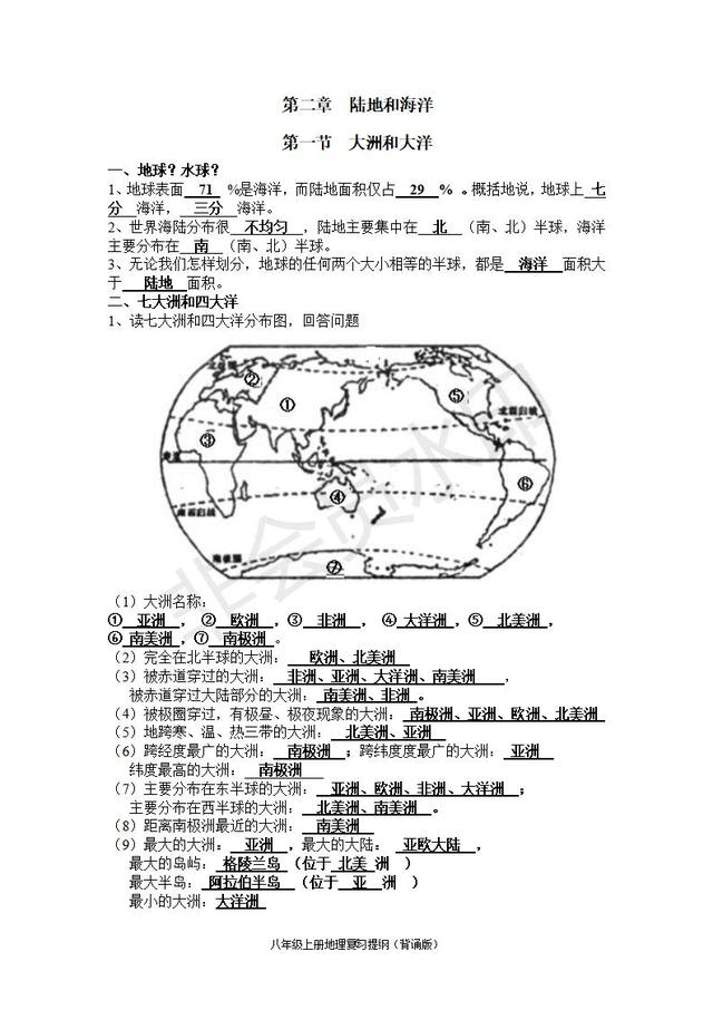 人教版中考地理知识点带图（超详细）