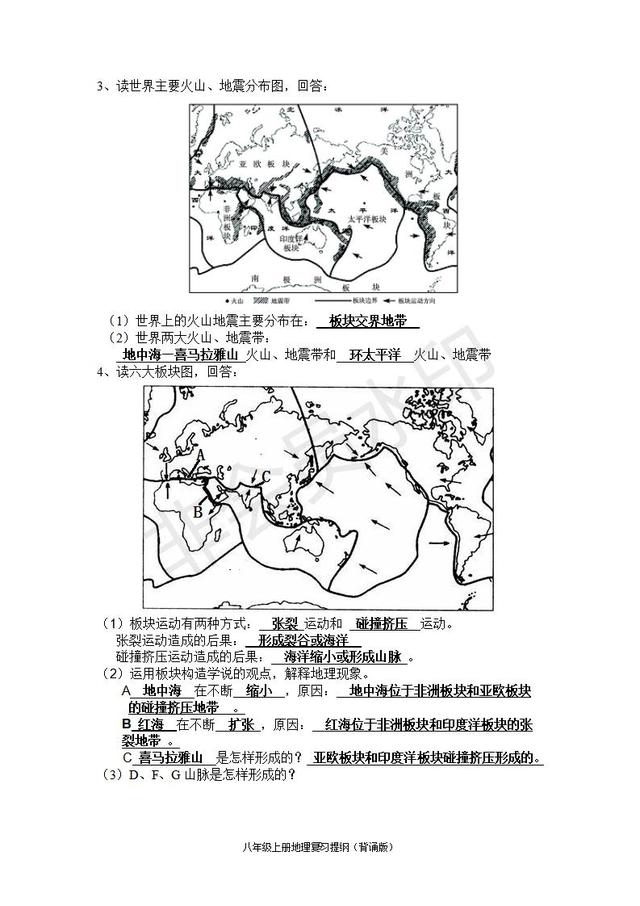 人教版中考地理知识点带图（超详细）