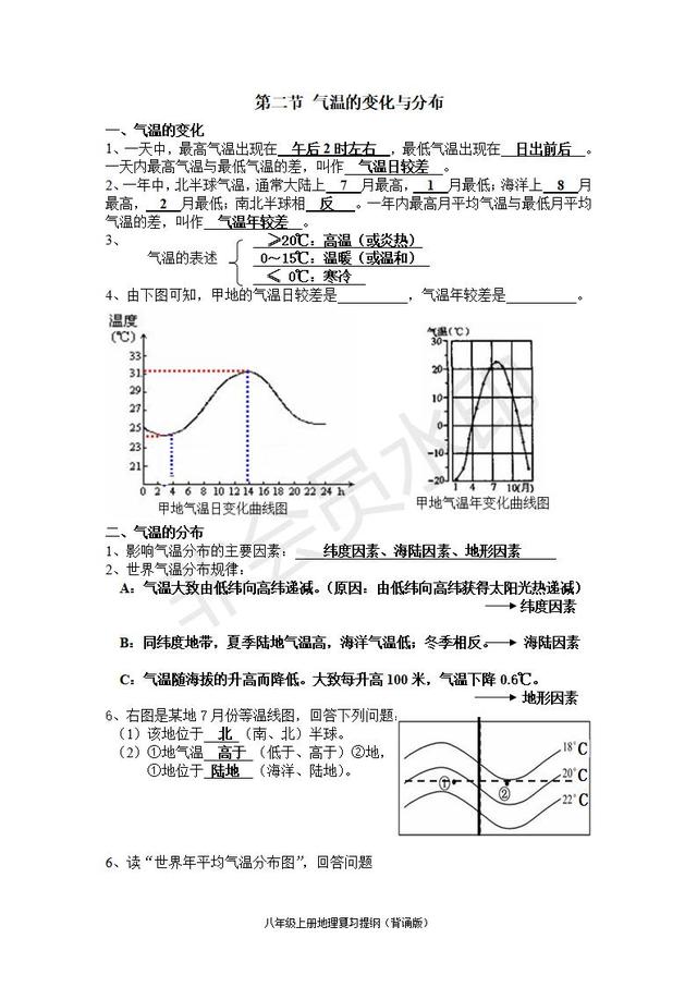 人教版中考地理知识点带图（超详细）