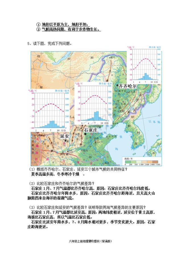 人教版中考地理知识点带图（超详细）