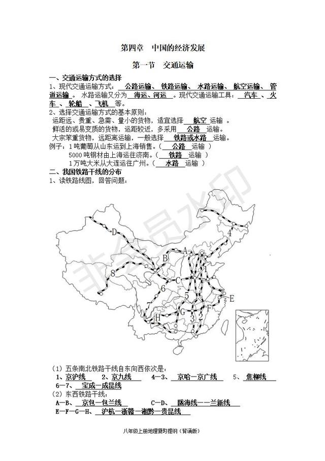 人教版中考地理知识点带图（超详细）