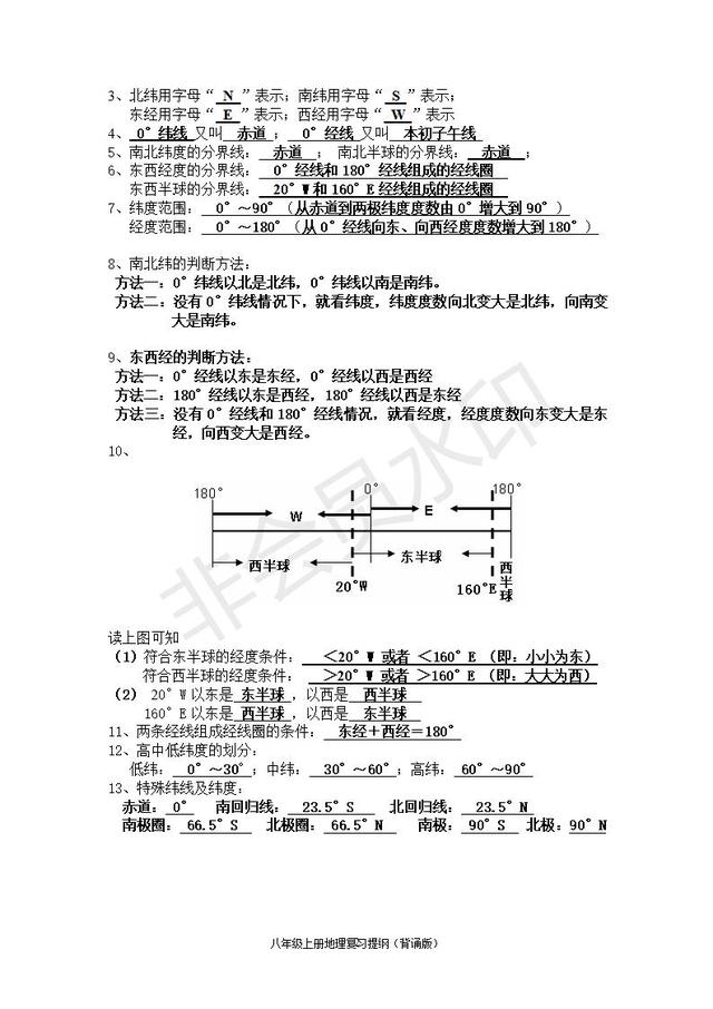 人教版中考地理知识点带图（超详细）