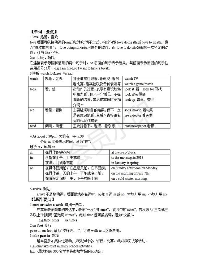 七年级上册英语全解知识汇总