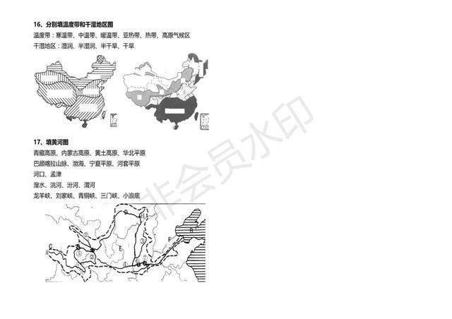 初中地理常考识图填空题大汇编！逢考必考，提分必备