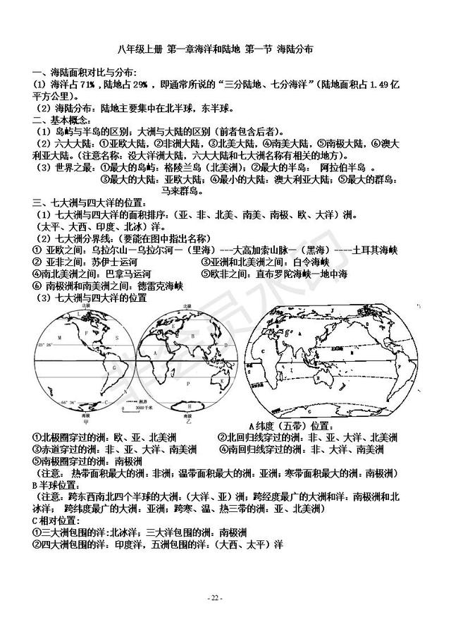 中考地理复习提纲