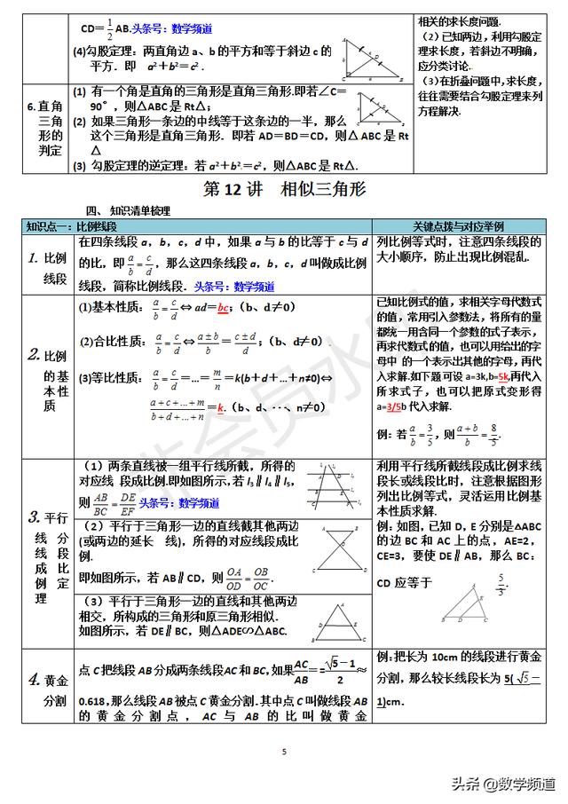 初中数学8大模块最全知识点解析精编-（三）图形初步认识与三角形