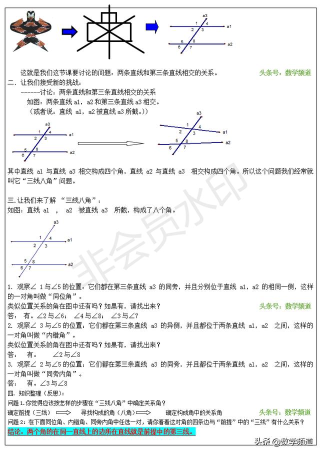 2019暑期七升八衔接班培训第一讲：相交线与平行线