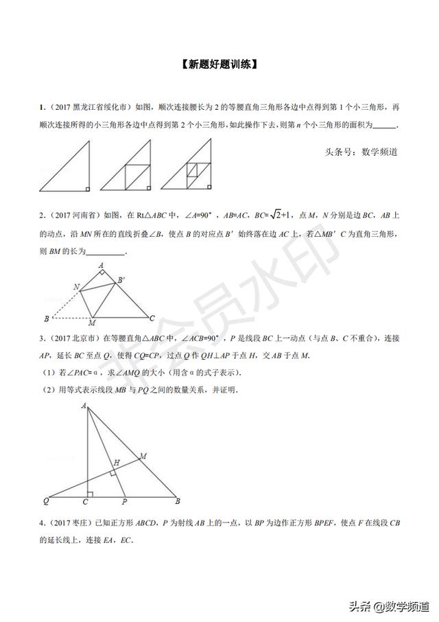初中数学15个专题-（七）直角三角形问题