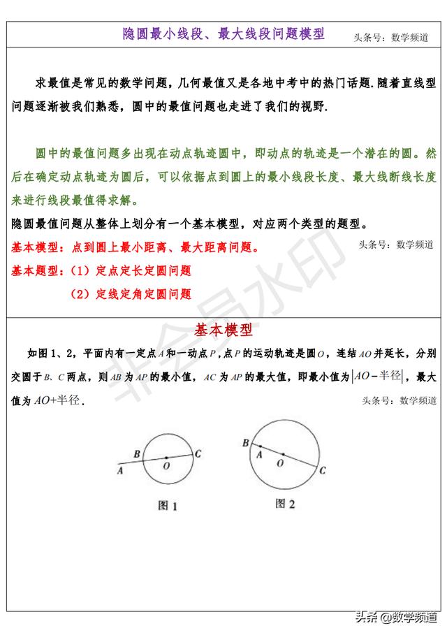 初中数学几何最值问题-隐圆最值模型