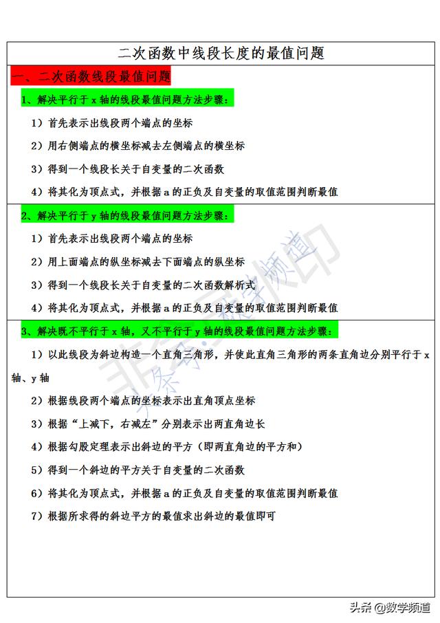 初中数学几何最值问题-二次函数求解最值模型