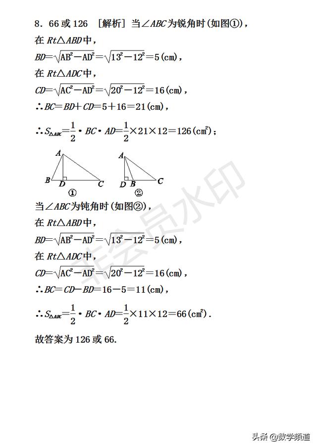 初中数学-八大技巧专题-（八）面积训练