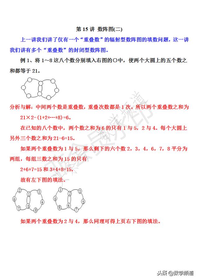 小学三年级奥数-30讲-第十五讲-数阵图（二）