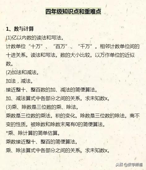 小学一至六年里知识框图
