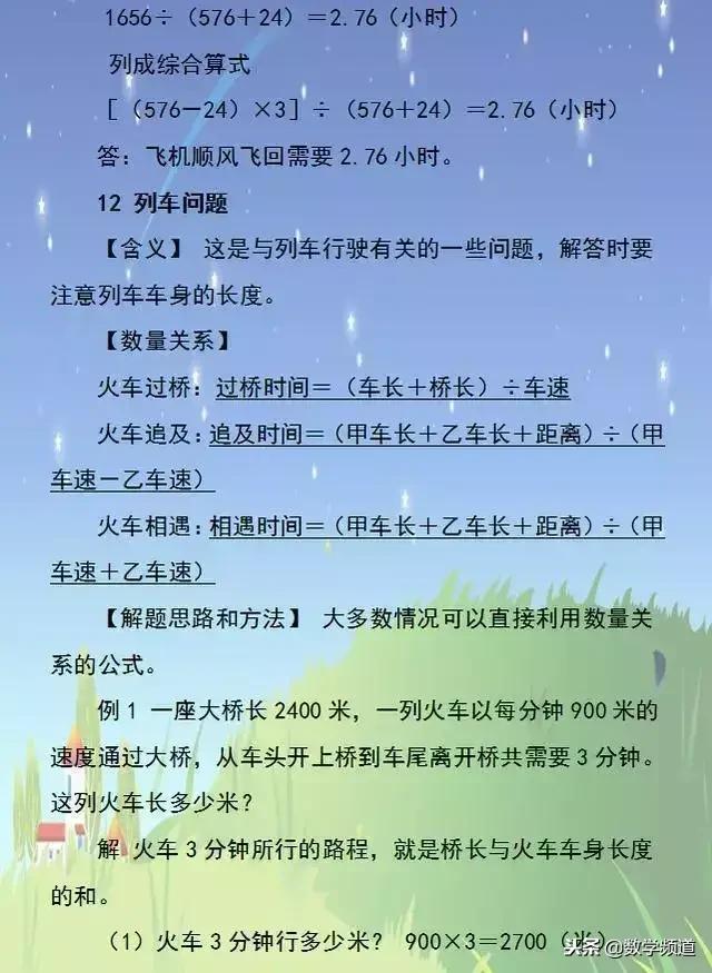 小学数学-12种实际应用题模型汇总