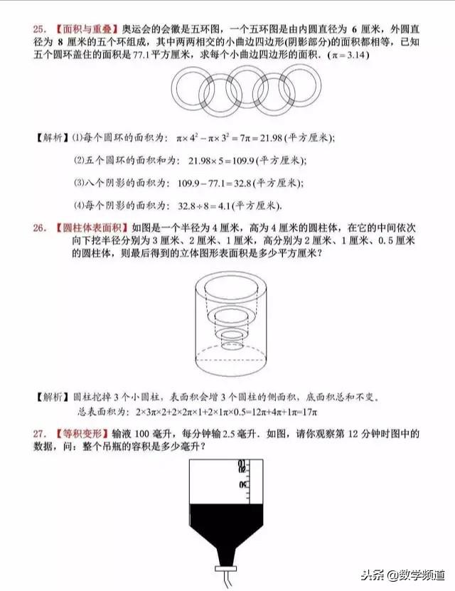 小学数学-30道经典几何解析题