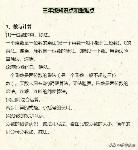小学一至六年里知识框图