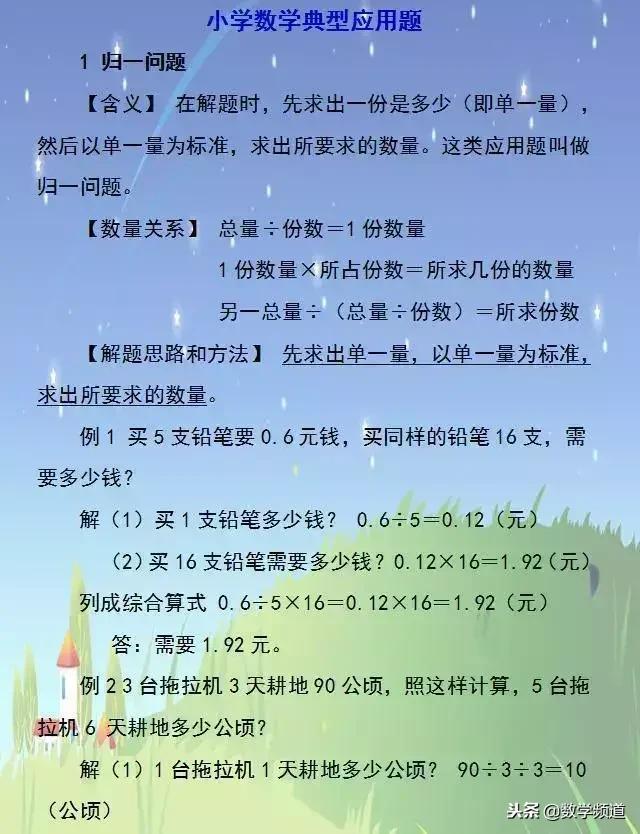 小学数学-12种实际应用题模型汇总