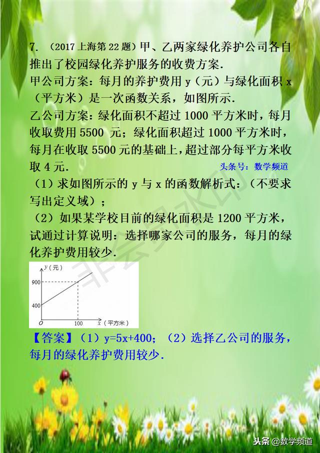 初中数学-黄金知识点-（十六）函数的应用