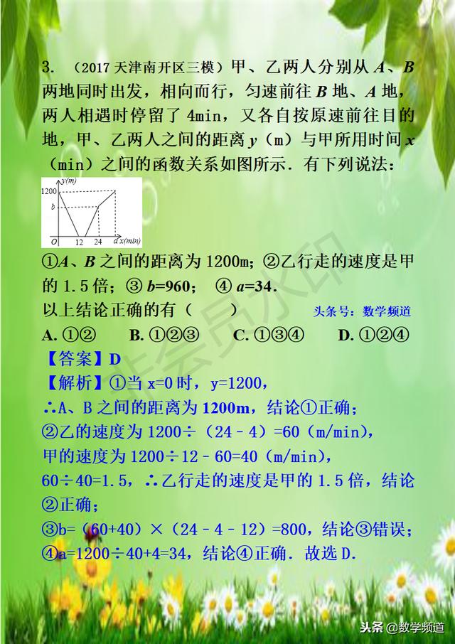 初中数学-黄金知识点-（十六）函数的应用