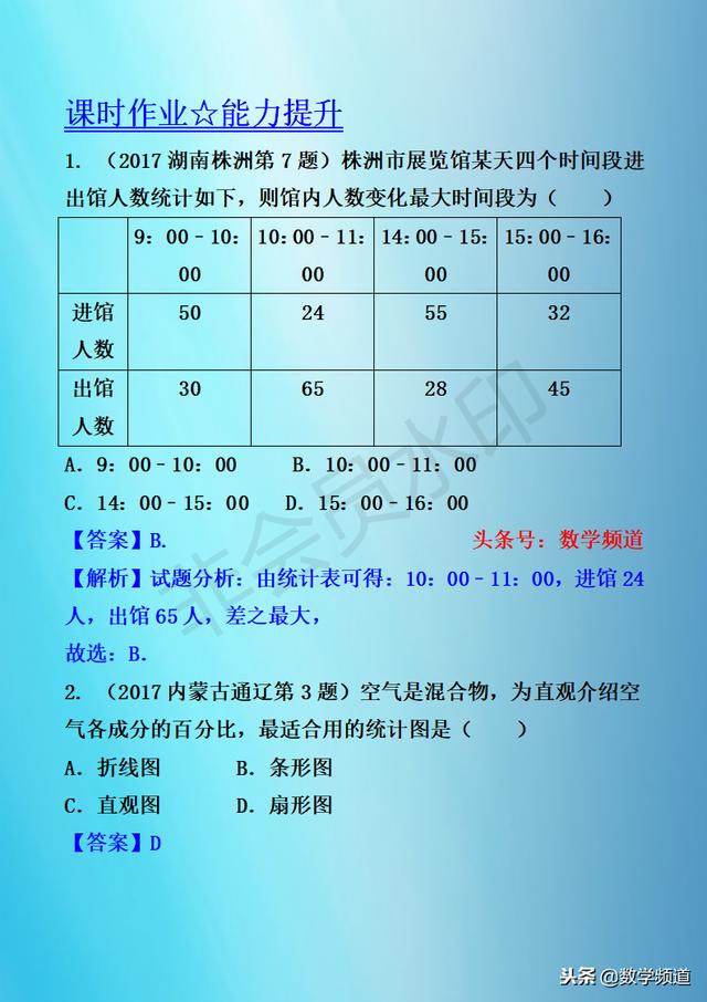 初中数学-黄金知识点-（十八）数据的搜集与整理