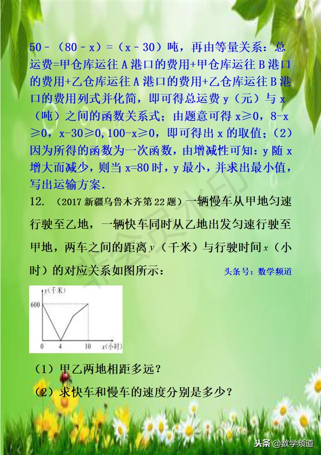 初中数学-黄金知识点-（十六）函数的应用