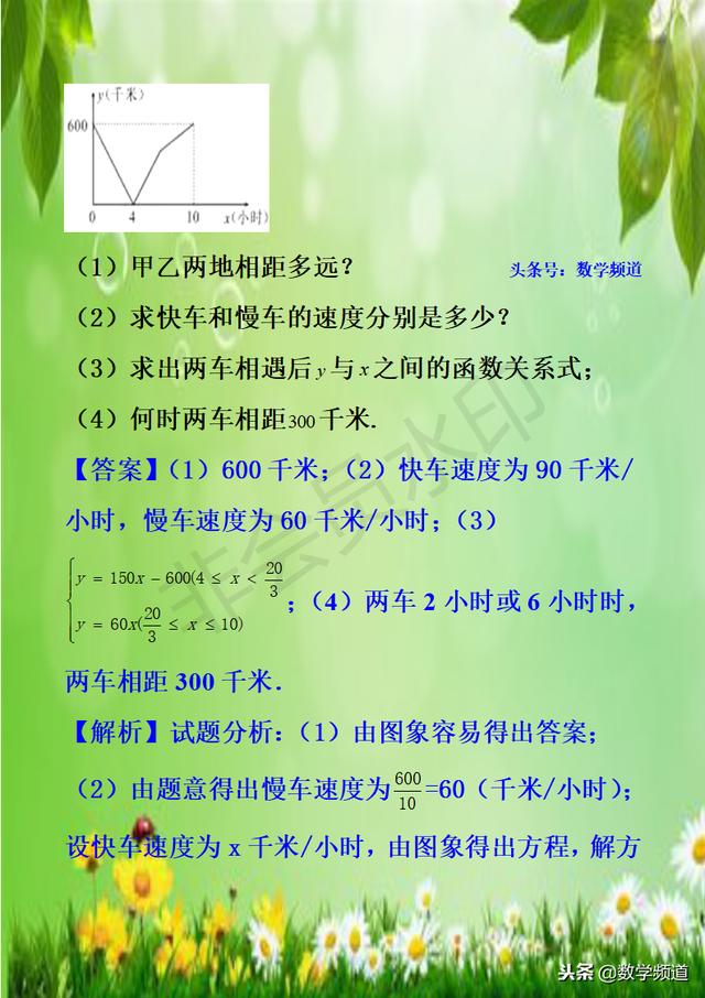 初中数学-系列知识点-（十三）一次函数