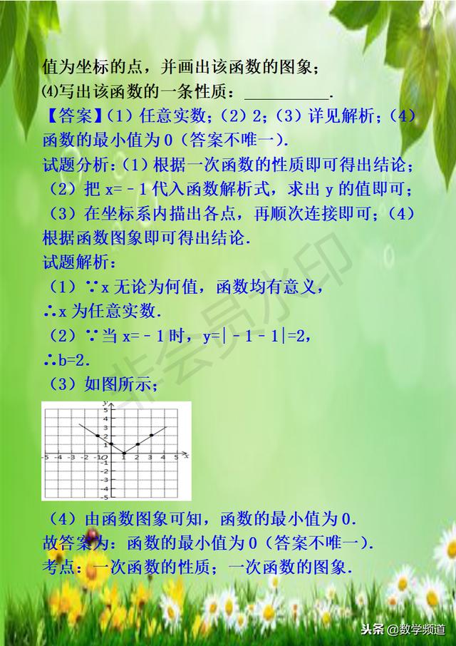 初中数学-系列知识点-（十三）一次函数