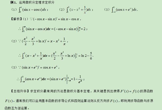 高考精讲知识点（13）：定积分和微积分基本定理