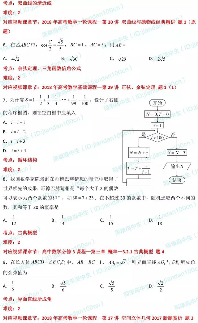 必刷题丨2018年高考理数「选择题」真题汇总